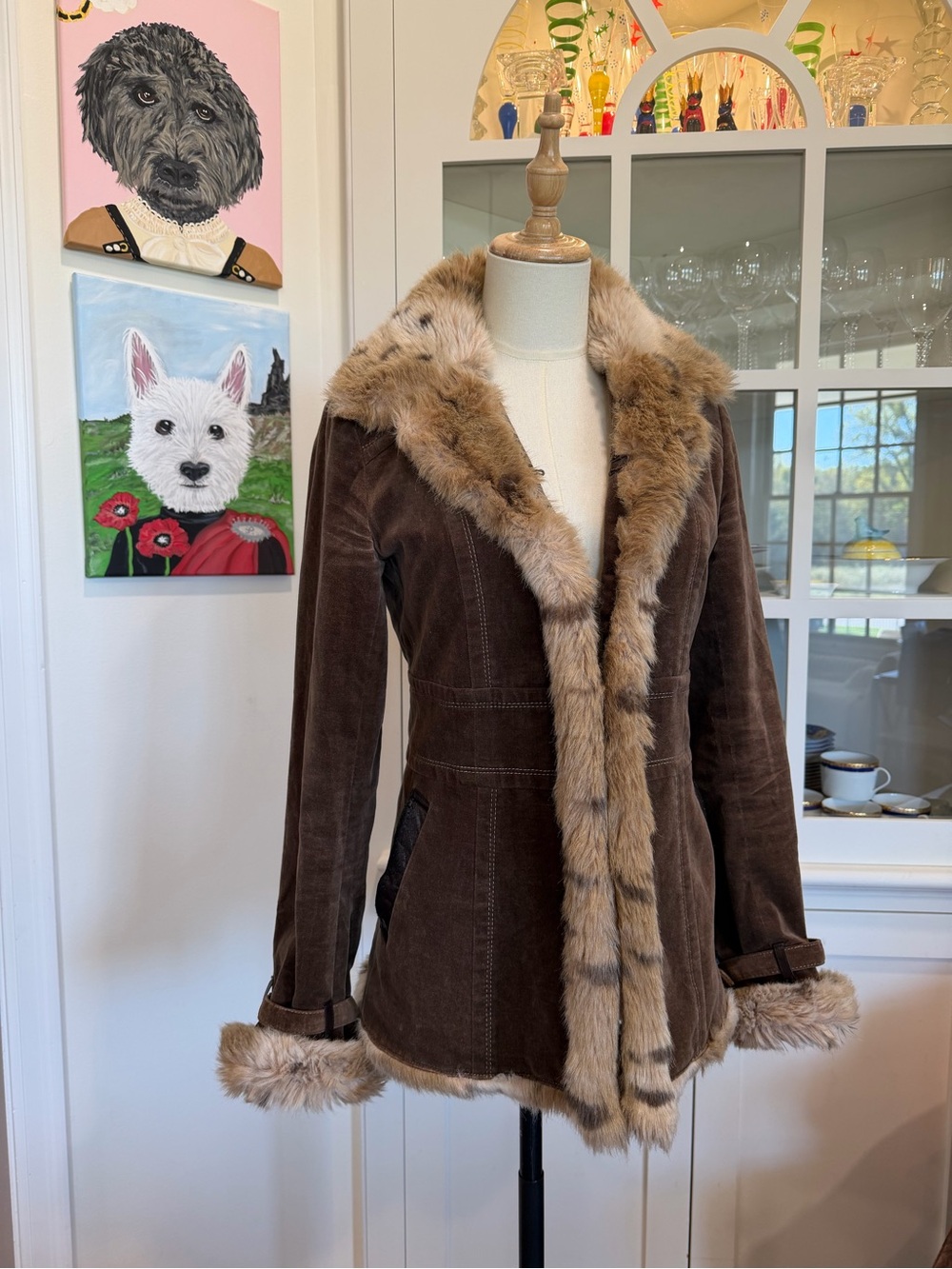 Burberry Brown Shearling-Trim Jacket - Picture 6 of 11